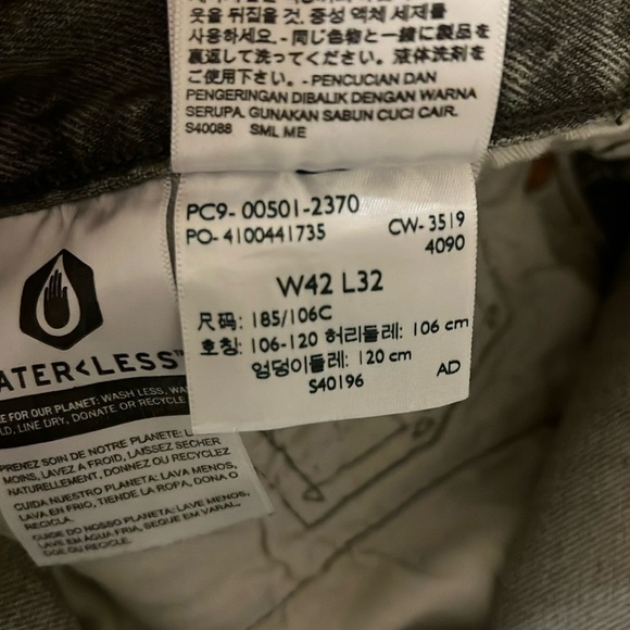 Levi's Men's 501 Orig Stretch Mid Rise Reg Fit Straight Leg Jeans - Size 42x32 - Picture 12 of 13